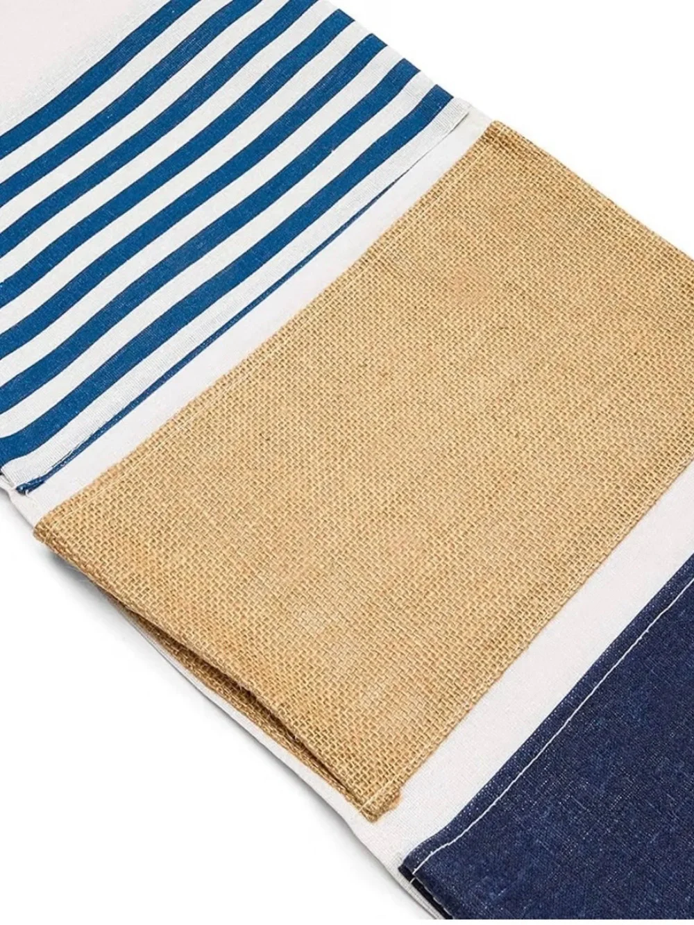 Nautical Stripe Hanging Wall Organizer in Blue and Tan